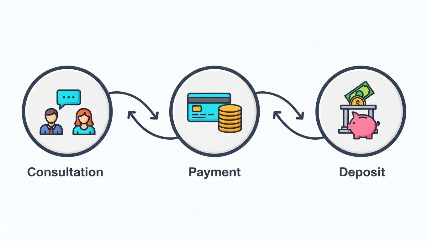 입금 진행 전 체크포인트를 안내하는 화면 3